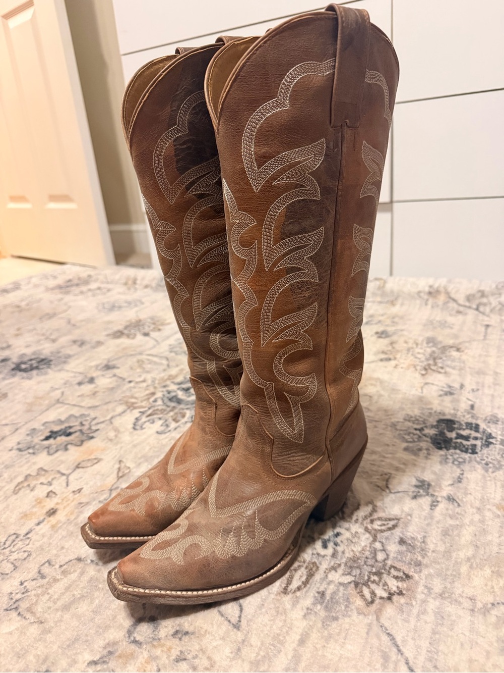 Shyanne Brown Embroidered Western Knee-High Boots